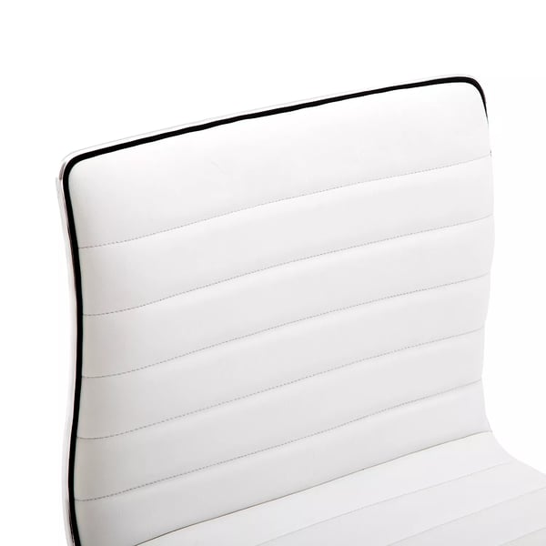 HOMCOM Frisørstol Drejestol Højdejusterbar med Ryglæn i PU Kunstlæder, Hvid 48x52x78-90 cm