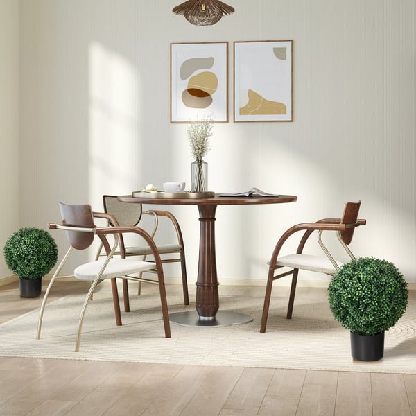 HOMCOM Kunstig Buksbom, Sft af 2, 52 cm, UV-bestandig, Grn PE