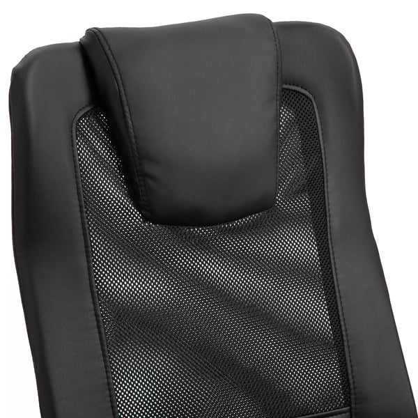 Vinsetto Ergonomisk Kontorstol – Hjdejusterbar, PU-Læder, Sort, 66x73x108-118cm