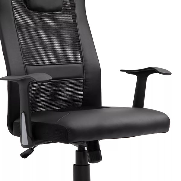 Vinsetto Ergonomisk Kontorstol – Hjdejusterbar, PU-Læder, Sort, 66x73x108-118cm