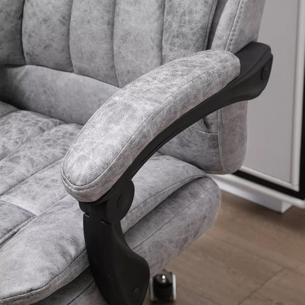 Vinsetto Massagestol Kontorstol med Varme og Fodstøtte - Grå Polyester