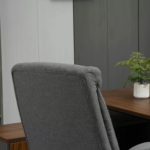Ergonomisk Kontorsstol i Grå Polyester med Gungfunktion och Justerbar Höjd, 65x78x110-120cm