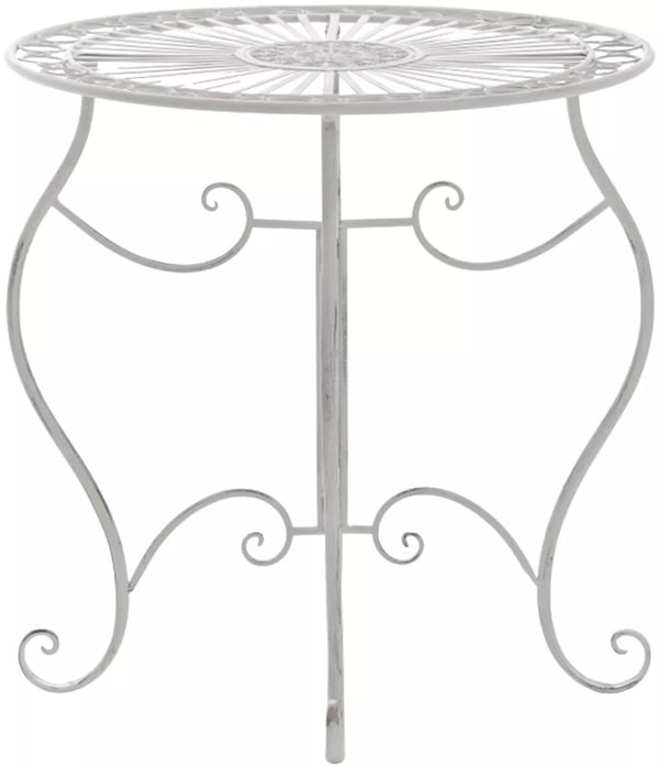 Pöytä Indra, antiikkivalkoinen metalli, 70x70x72 cm