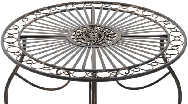 Pronssinvärinen metallinen puutarhapöytä Indra, 70x70x72 cm