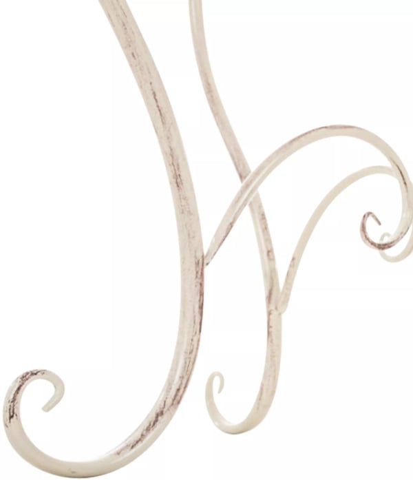 Antikt cremefarvet metal Indra bord - Elegant have bistro terrasse møbler, 70x70x72cm