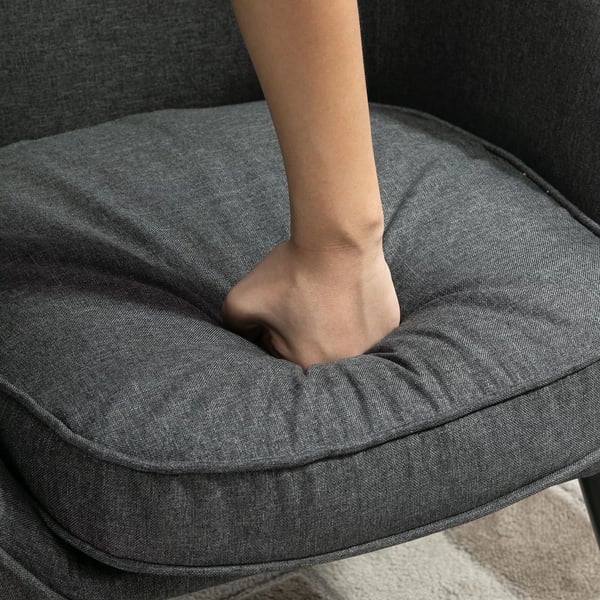 Lounge Sessel Cocktail Sessel Polstretol Kontorstol Stue Svinum Stue Stol Spise Stue Modern med Linned Look Træ Grå 71 x 65 x 75 cm