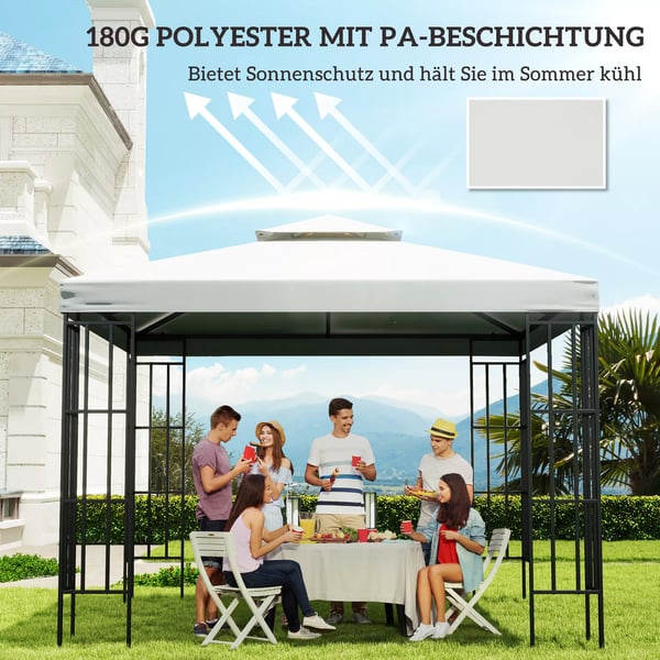 Outsunny Erstatningstag til Pavillon, 3x3m, Cremefarvet Polyester, Vejrbestandigt