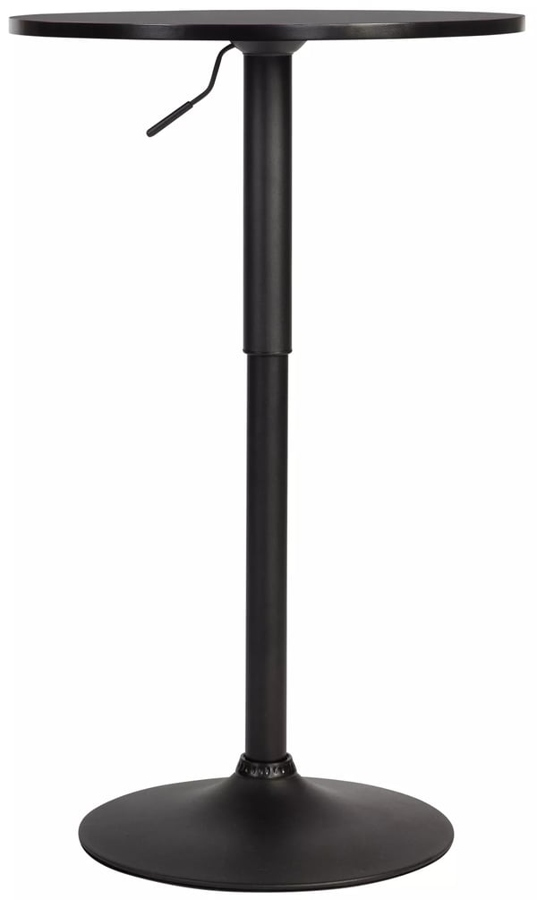Lamoni Justerbart Rundt Barbord - Sort Træplade, Metalbase (60 cm Diameter)