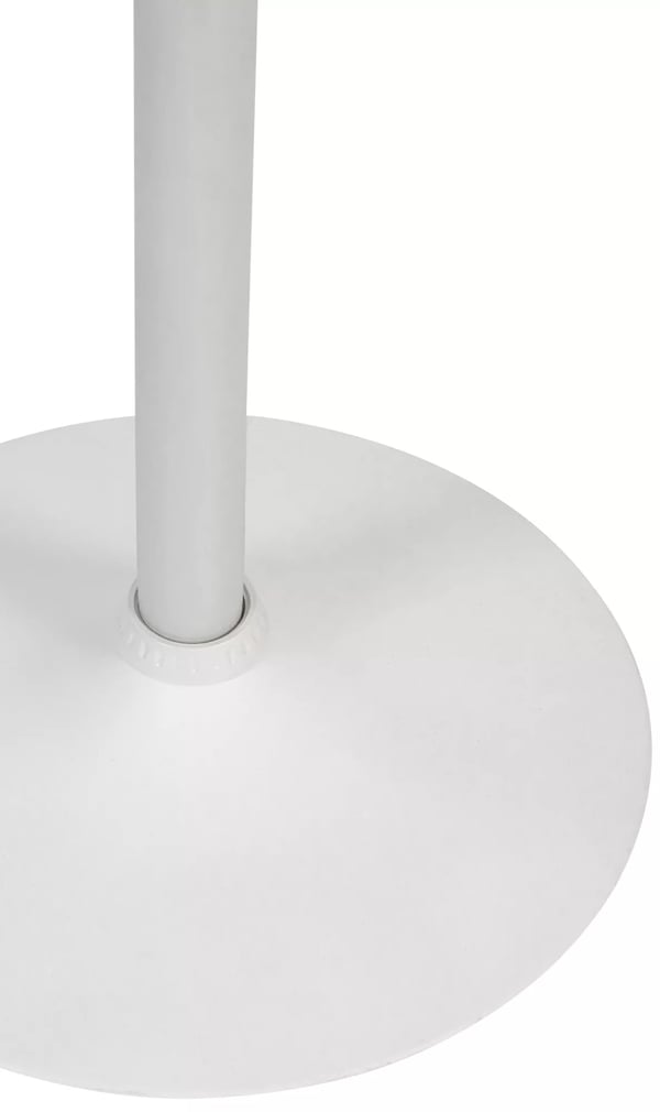 Lamoni Justerbart Rundt Barbord - Hvid Træplade, Metalbase, 60 cm Diameter, 85-106 cm Højde