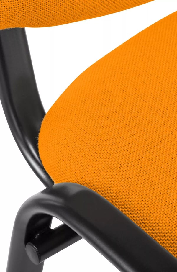 Ken Stof Besøgsstol - Orange, Mat Sort Metalramme