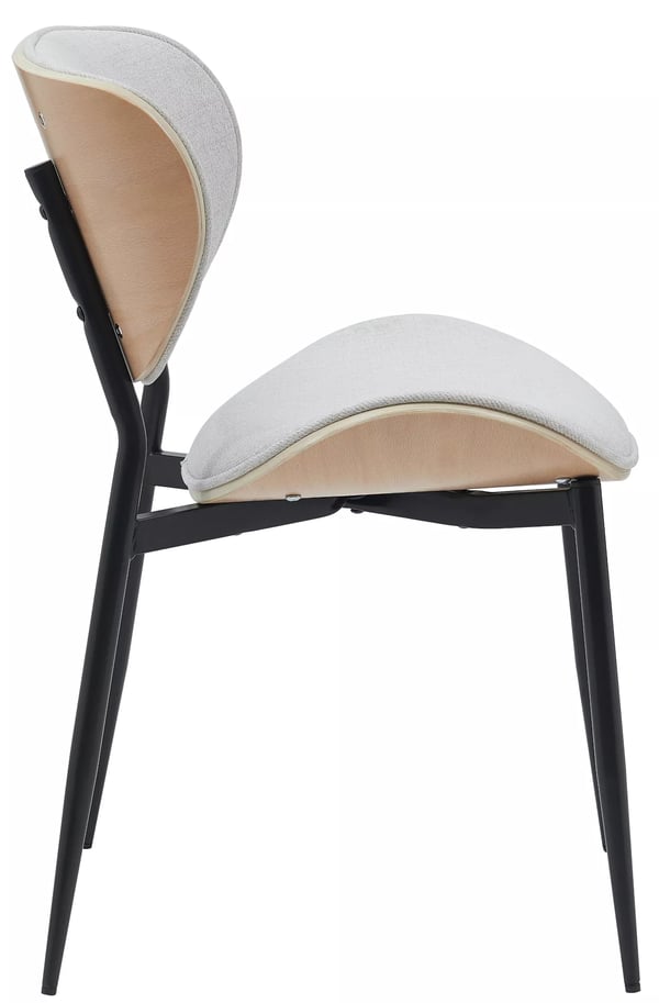 Sæt med 2 spisebordsstole i kunstlæder, Natura/Creme, Metalstel