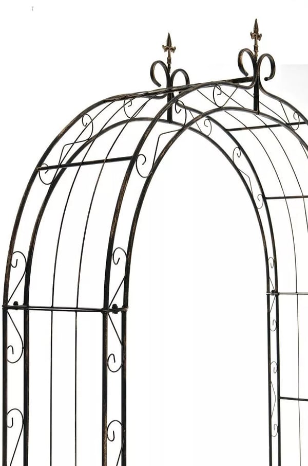 Rosenbue Sol - Robust Metal Espalier til Klatreplanter, Bronze Finish, 148 cm Bred, 260 cm Høj