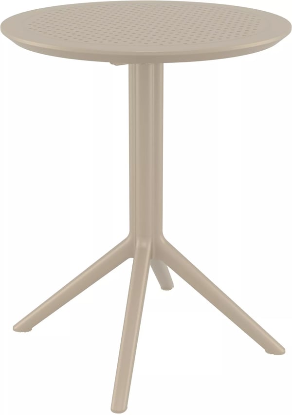 Sky rundt foldbart bistrobord - UV- og vejrbestandig plast, taupe, 60 cm diameter