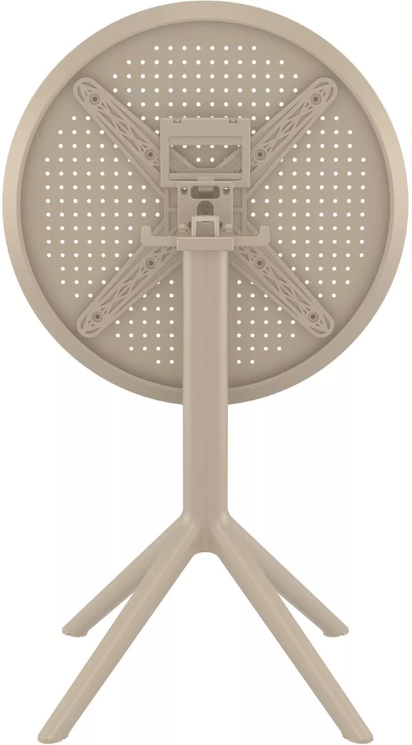 Sky rundt foldbart bistrobord - UV- og vejrbestandig plast, taupe, 60 cm diameter