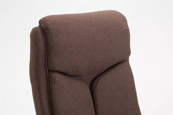 XL Kontorstol Vaud Stof Brun, Kraftig, Krom-look Metalramme, Ergonomisk, 140 kg Kapacitet