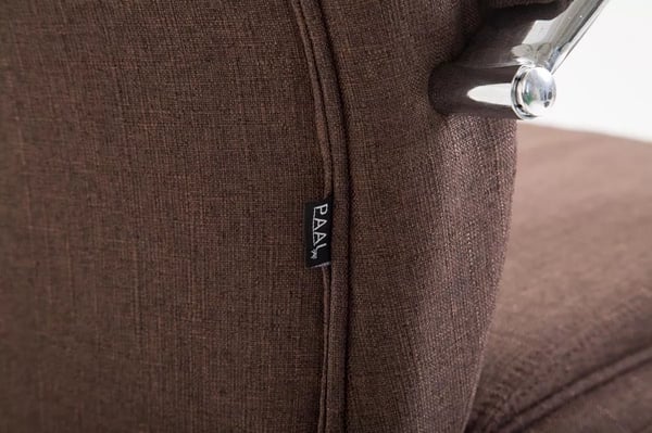 XL Kontorstol Vaud Stof Brun, Kraftig, Krom-look Metalramme, Ergonomisk, 140 kg Kapacitet