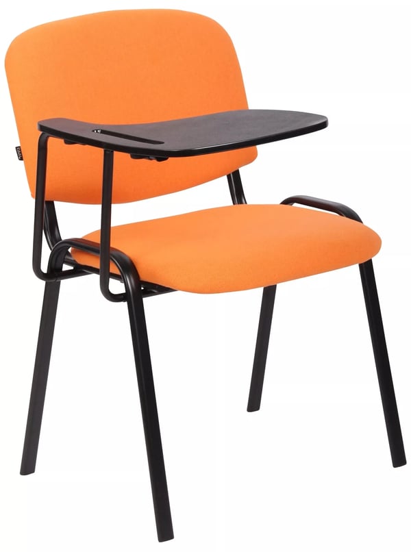 Ken fällbart bord konferensstol med tygsits, orange, matt svart metallram