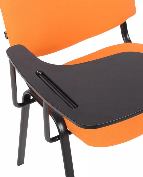 Ken Klapbord Konferencestol med Stofsæde, Orange, Mat Sort Metalramme