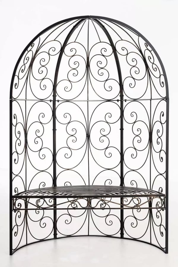 Rosie Halv Pavillon med Bænk - Bronze Metal Have Espalier Lysthus - 178cm Højde