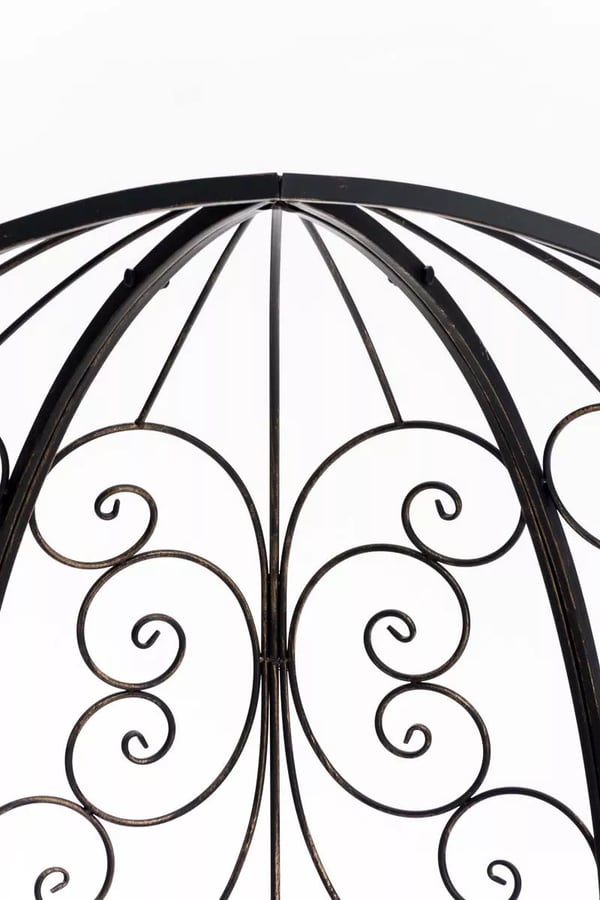 Rosie Halv Pavillon med Bænk - Bronze Metal Have Espalier Lysthus - 178cm Højde