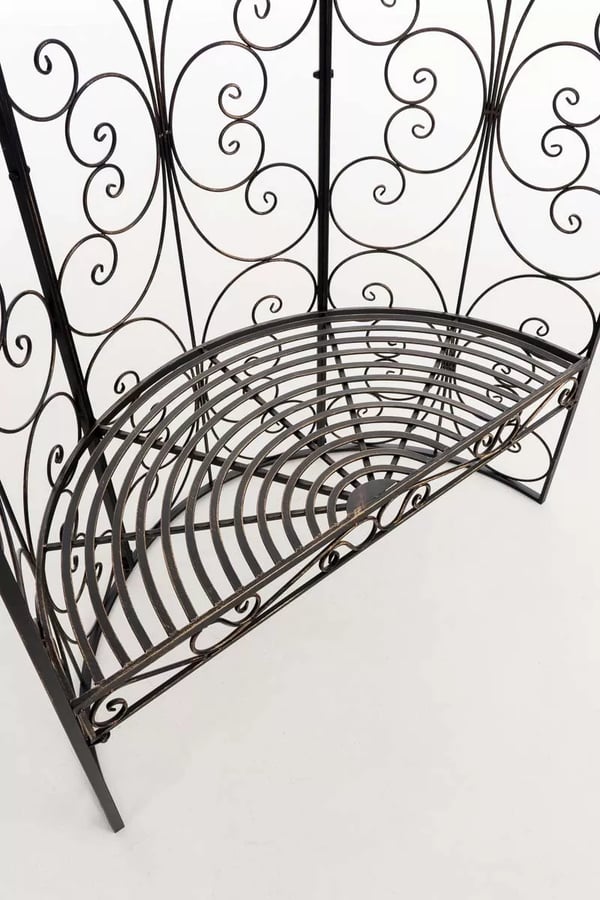 Rosie Halv Pavillon med Bænk - Bronze Metal Have Espalier Lysthus - 178cm Højde