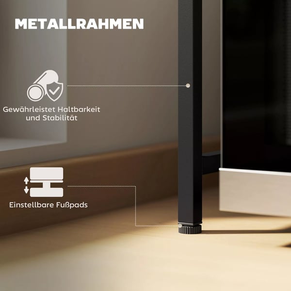 HOMCOM Udvidelsesbart Mikrobgeovnsstativ, Kkkenhylde i Metal, Sort