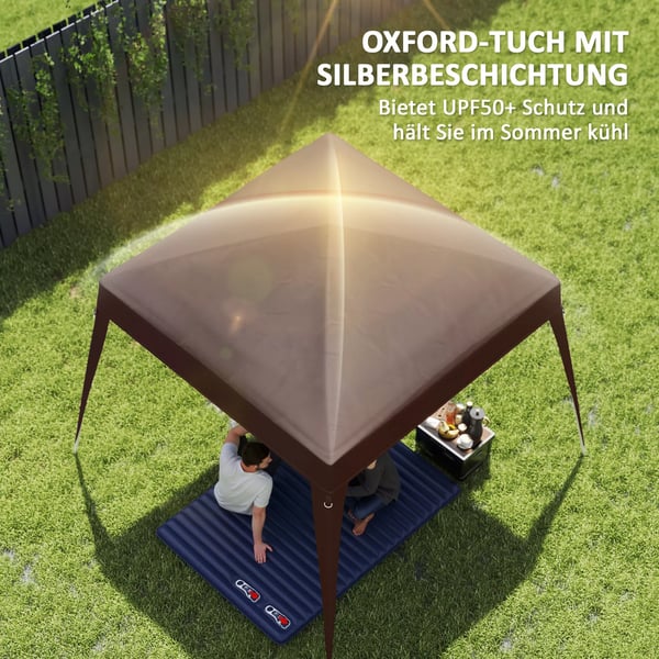 Outsunnyvaihtokatto huvimajalle 3x3m, kahvi, polyesteri