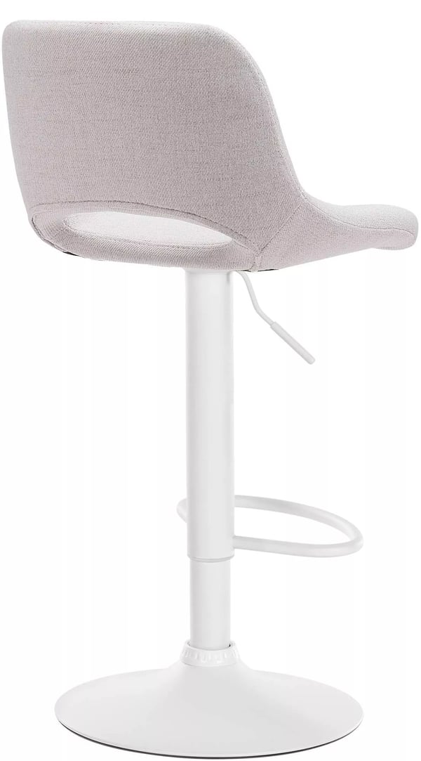 Camden Cremefarvet Barstol i Stof, Justerbar Højde, Drejefunktion, Polstret Sæde, Fodstøtte, Metalstel (60-81cm Sædehøjde)