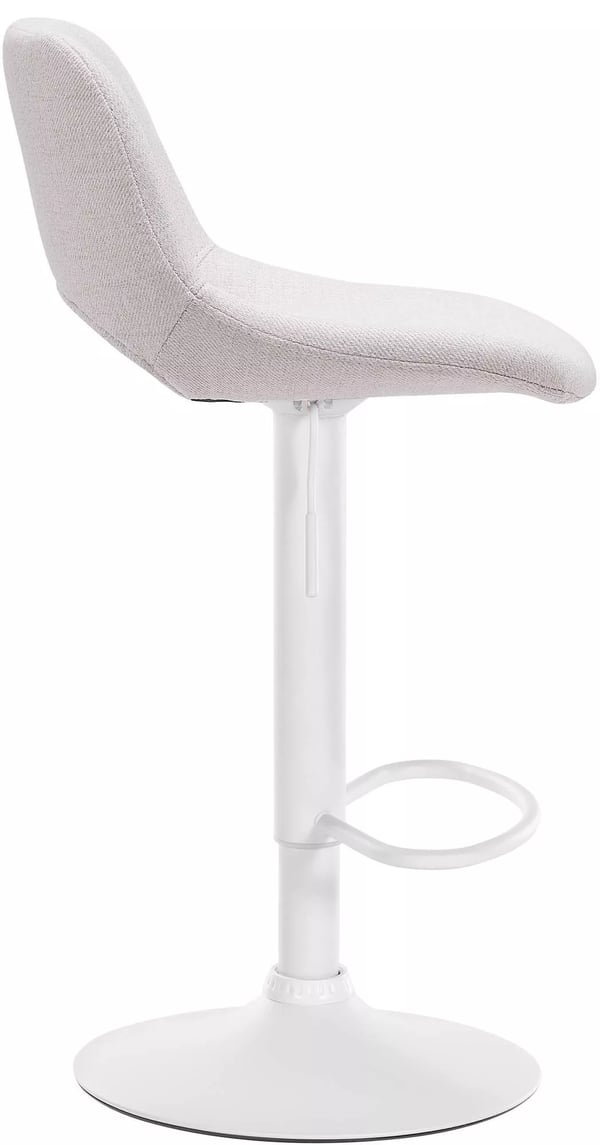 Camden Cremefarvet Barstol i Stof, Justerbar Højde, Drejefunktion, Polstret Sæde, Fodstøtte, Metalstel (60-81cm Sædehøjde)