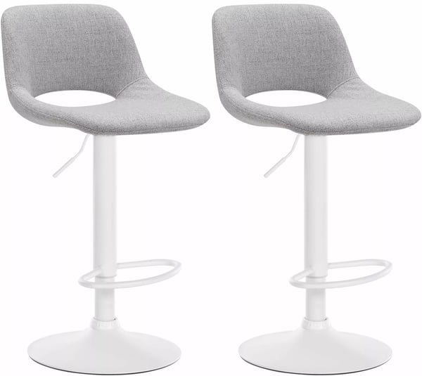 Set med 2 Camden Barstolar Tyg ljusgrå