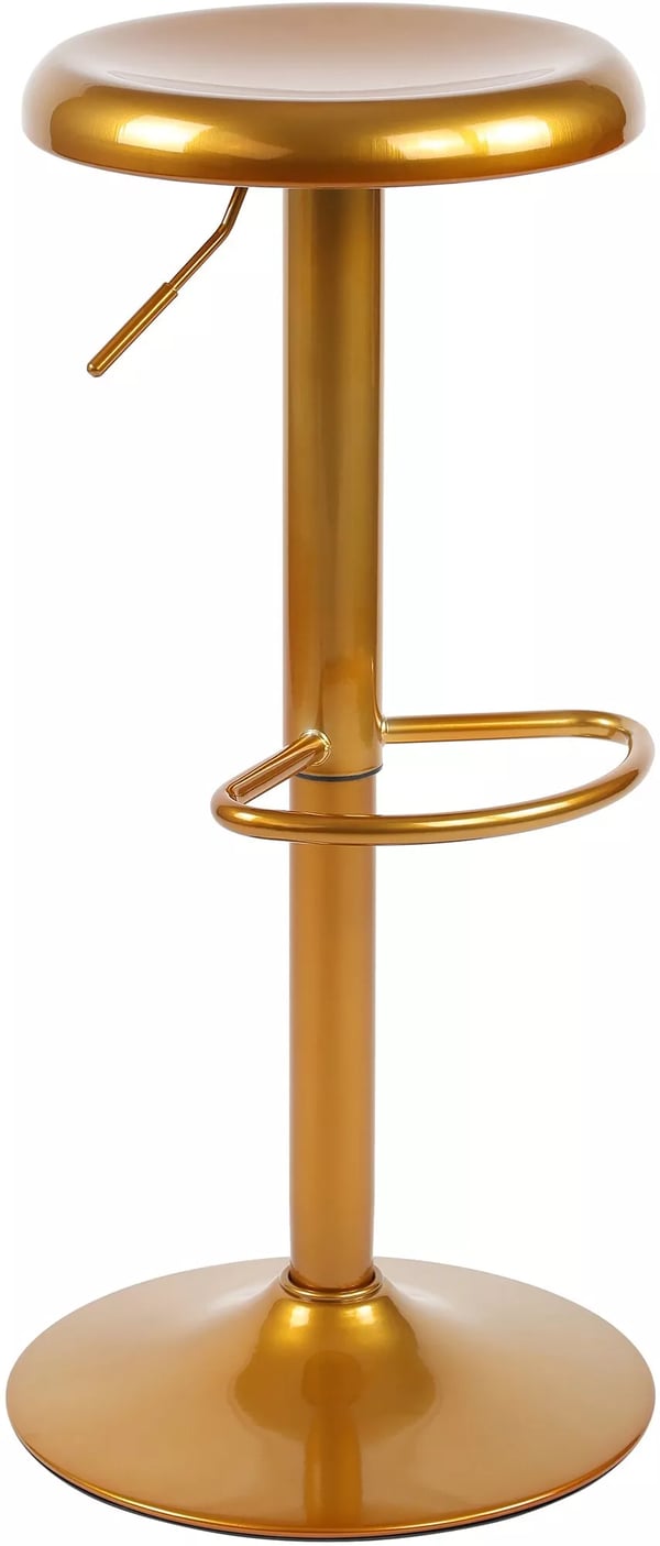 Barstol i guldmetall, justerbar höjd, svängbar, fotstöd, golvskydd - Modern design för komfort