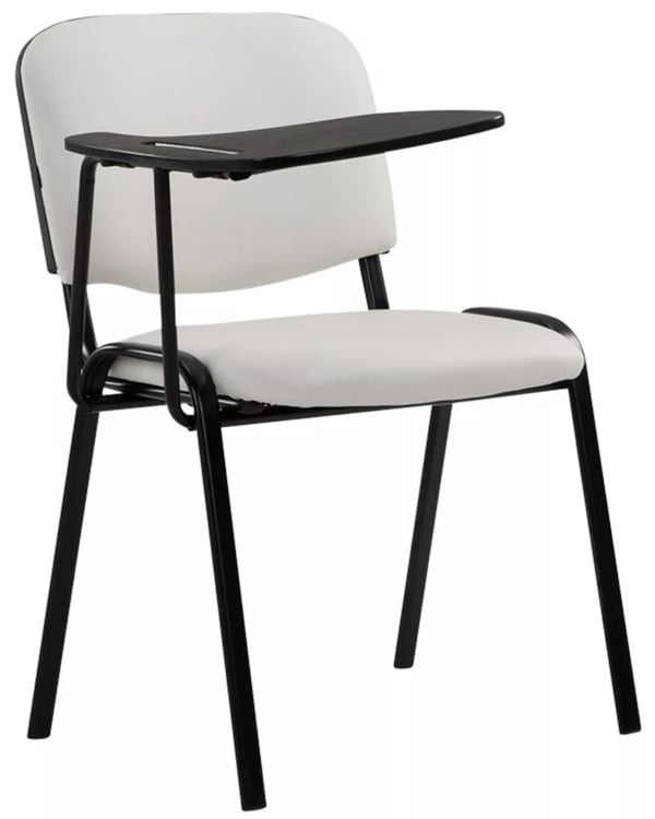 Sæt med 4 Ken stole med klapbord, kunstlæder