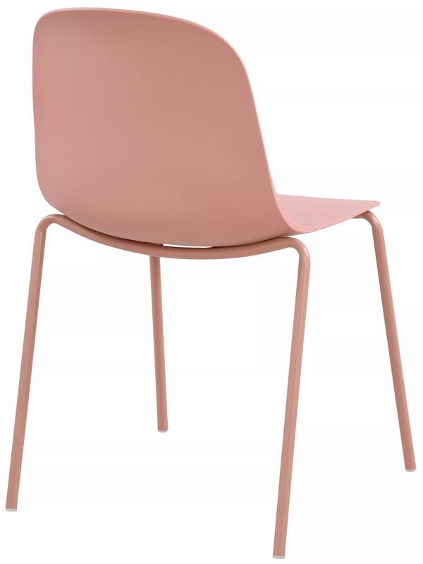 Sæt med 2 Hardin stabelbare plastikstole med metalstel, pink