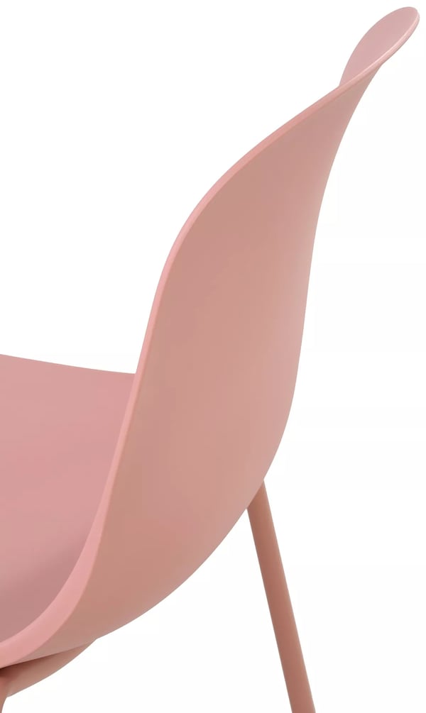 Sæt med 2 Hardin stabelbare plastikstole med metalstel, pink