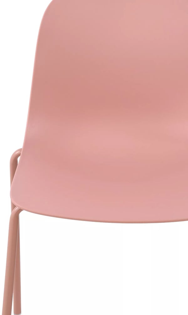 Sæt med 2 Hardin stabelbare plastikstole med metalstel, pink