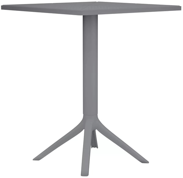 Nuvela Mørkegrå Plast Bistrobord - 60x60 cm Udendørs/Indendørs, UV-resistent
