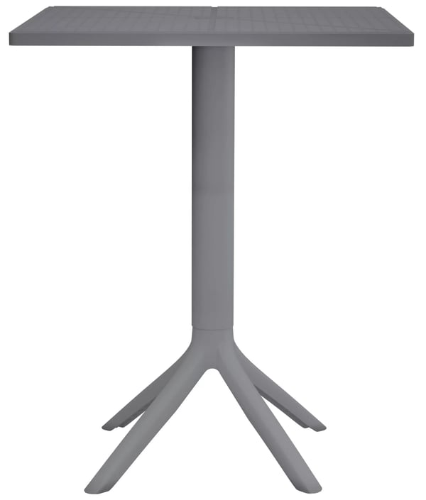 Nuvela Mørkegrå Plast Bistrobord - 60x60 cm Udendørs/Indendørs, UV-resistent