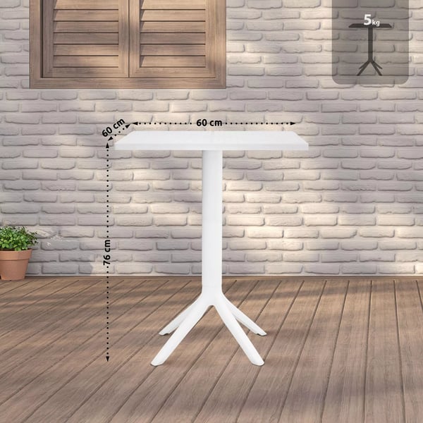 Nuvela 60x60 cm Plastbord - Hvid Top, Aluminium Base