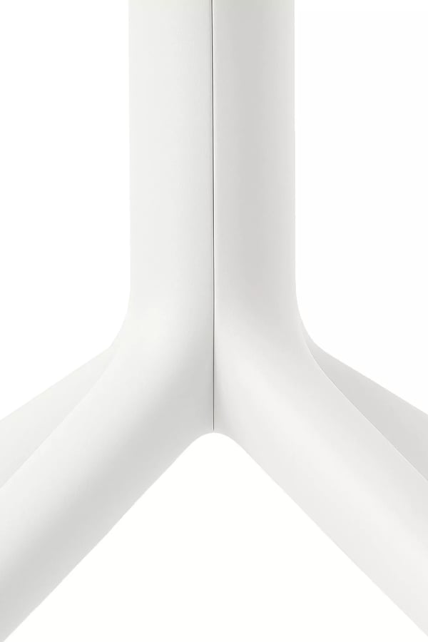 Lenval 80x80cm Hvid Plastikbord med Aluminiumsstel til Indendørs/Udendørs Brug