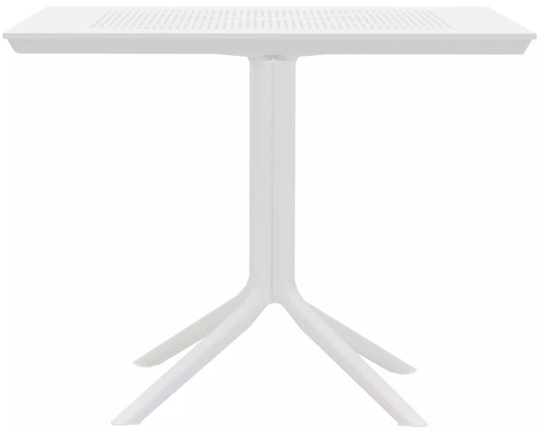 Lenval 80x80cm Hvid Plastikbord med Aluminiumsstel til Indendørs/Udendørs Brug