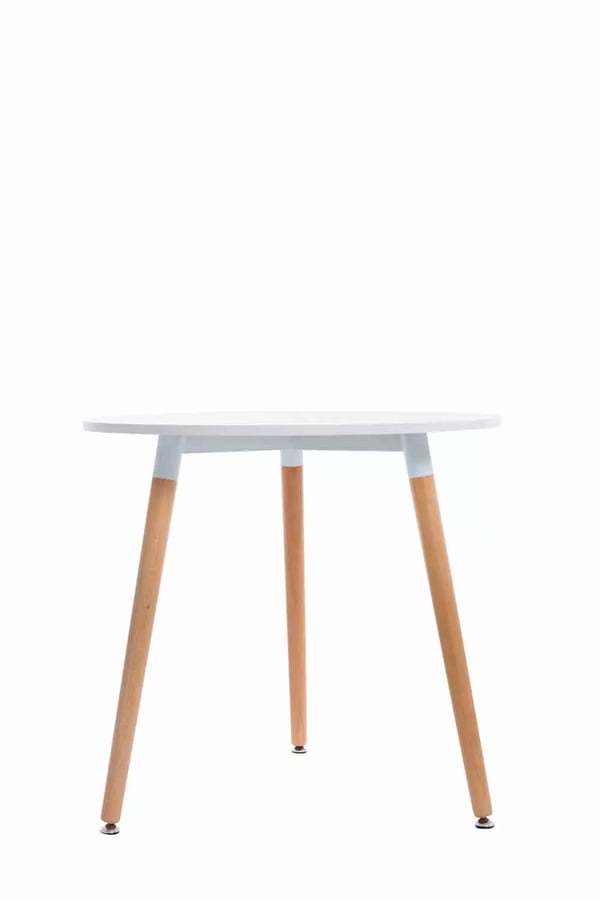 Ansgar ruokapöytä, valkoinen puu, 80cm