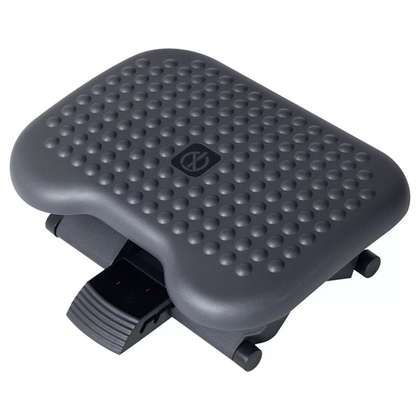 HOMCOM Ergonomisk Fodstøtte til Kontor, Justerbar Højde & Hældning, Mørkegrå Plast, 46x35cm