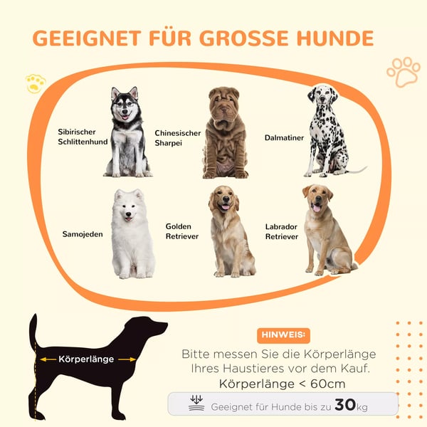 PawHut Hundebur i Hvid Spanplade – Aflåselig Hundekasse med SkydedØr til Store Hunde (Op til 30 kg), 98x58x61 cm