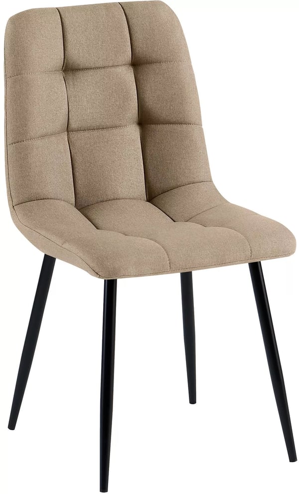 Tilde Taupe Spisebordsstol i Stof med Sort Metalstel