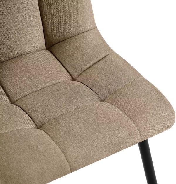 Tilde Taupe Spisebordsstol i Stof med Sort Metalstel