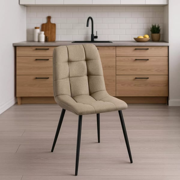 Tilde matstolar i tyg, set om 4 - Taupe, metallram