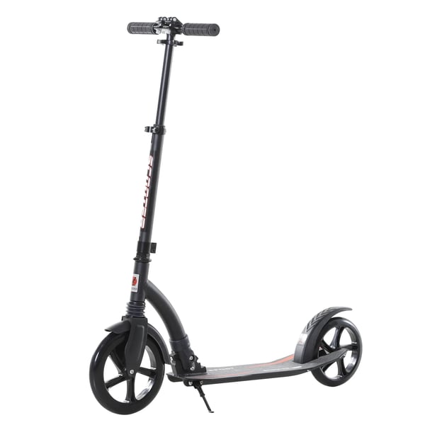 HOMCOM børnescooter kickscooter med støddæmpning, sammenklappelig, højdejusterbar, fra 14 år, aluminium, 92,5x37,5x87-101,5 cm