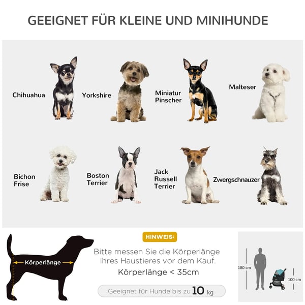 PawHut Kæledyrsvogn Hunde/Kattevogn 2-i-1, Foldbar, Mørkegrøn, Oxford Polyester