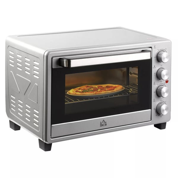 Minibackofen 32L 1600W Silver Rostfritt Stål med Tillbehör 52.2x38.1x33.5cm