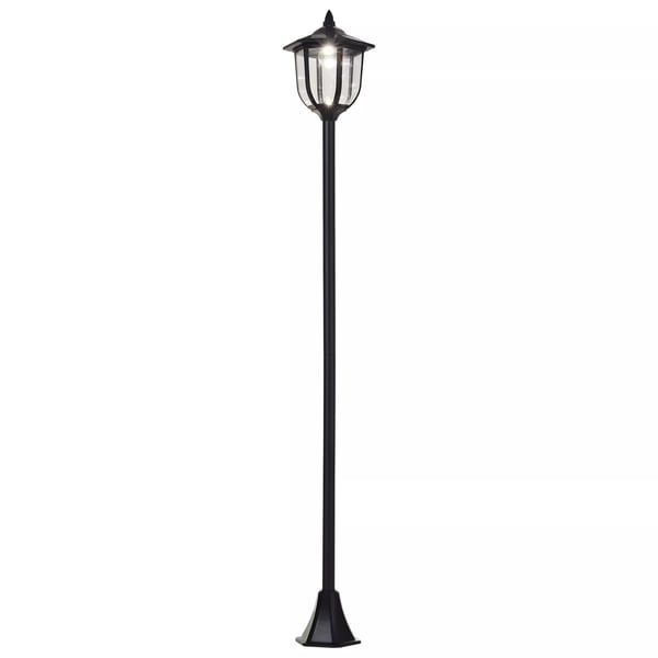 Outsunny Solcelle Have Lanterne, LED, Plastik, Sort, Vandtæt IP44, Ø26,5 x H177 cm